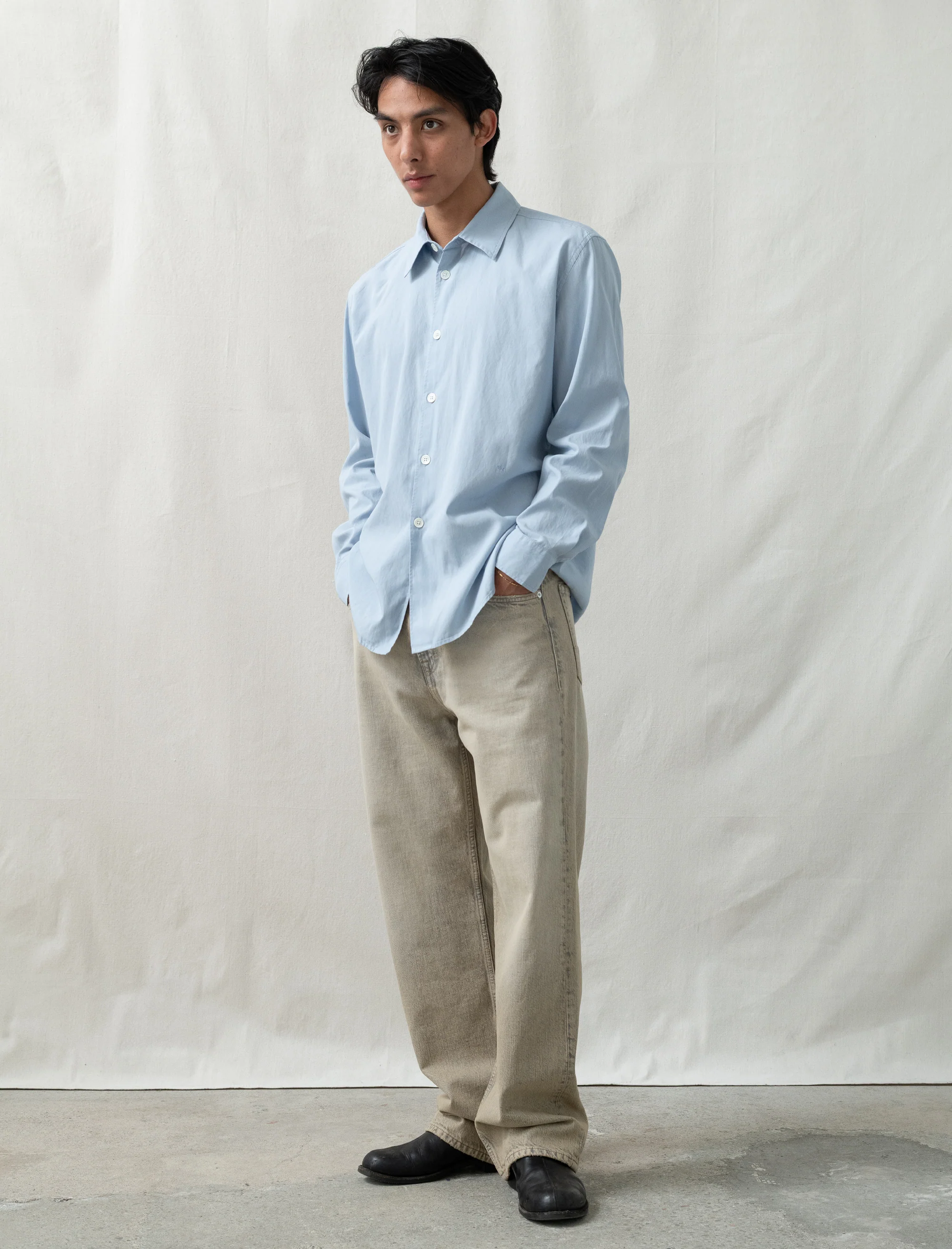 Beyond Shirt (Powder Blue Liquid Poplin) - Image 6