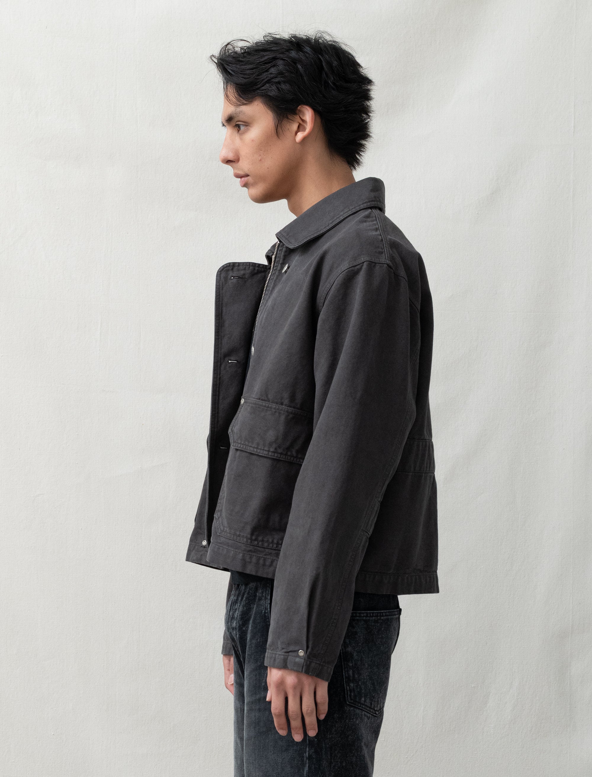 Courier Jacket (Washed Grey Canvas) - Image 3