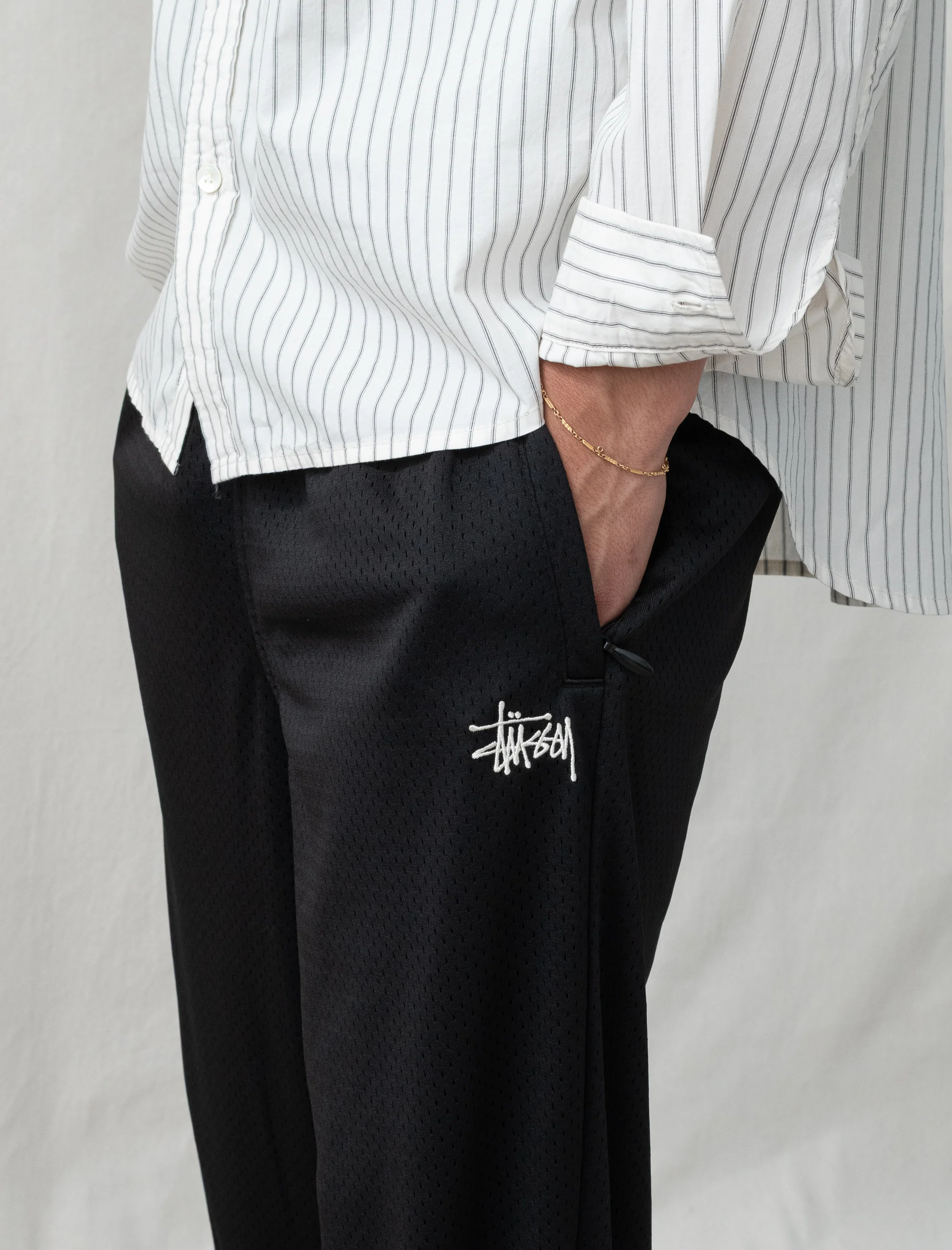 Mesh Track Pant (Black) - Image 5