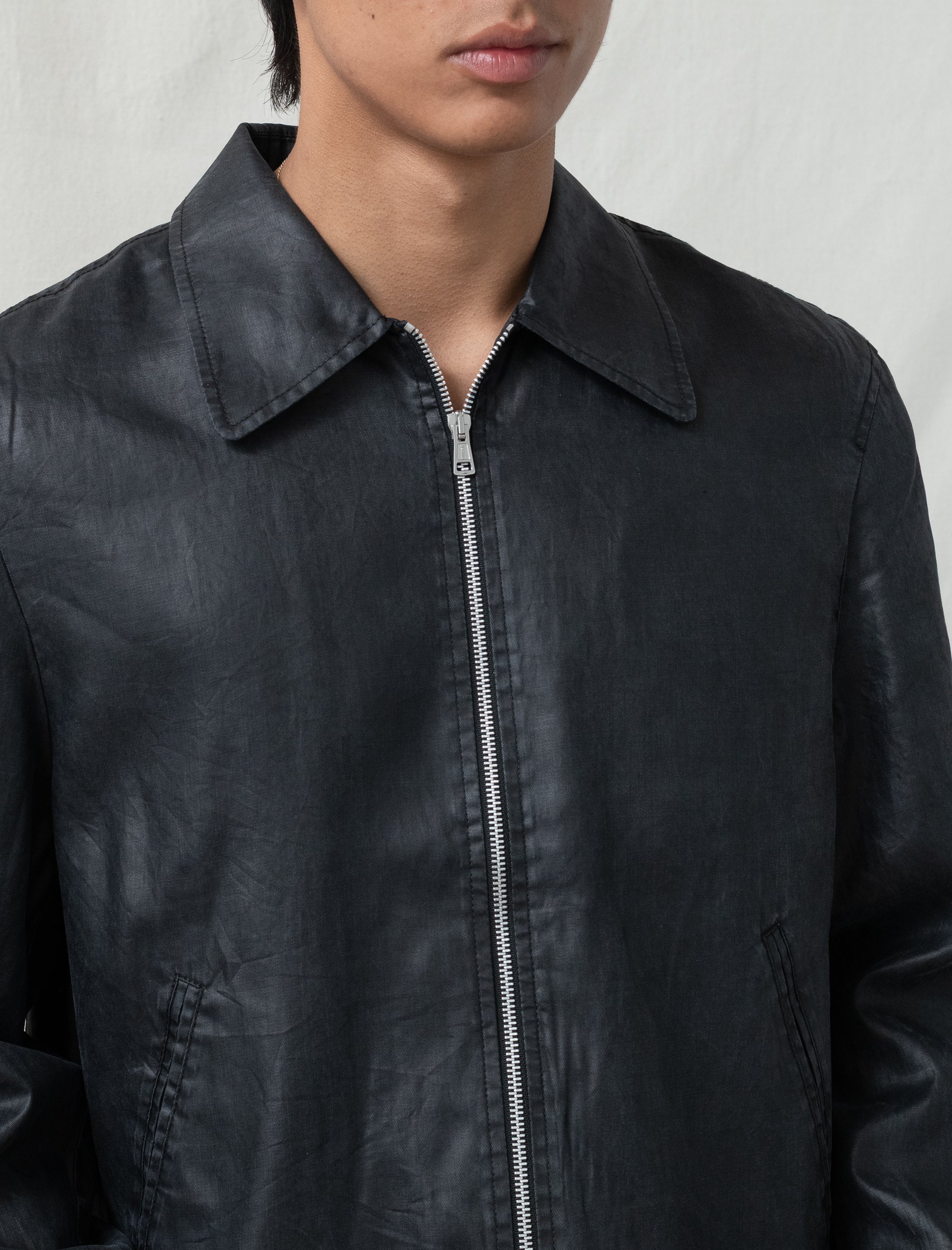 Mini Jacket Worker (Lacquer Black Mirror Tencel) - Image 5