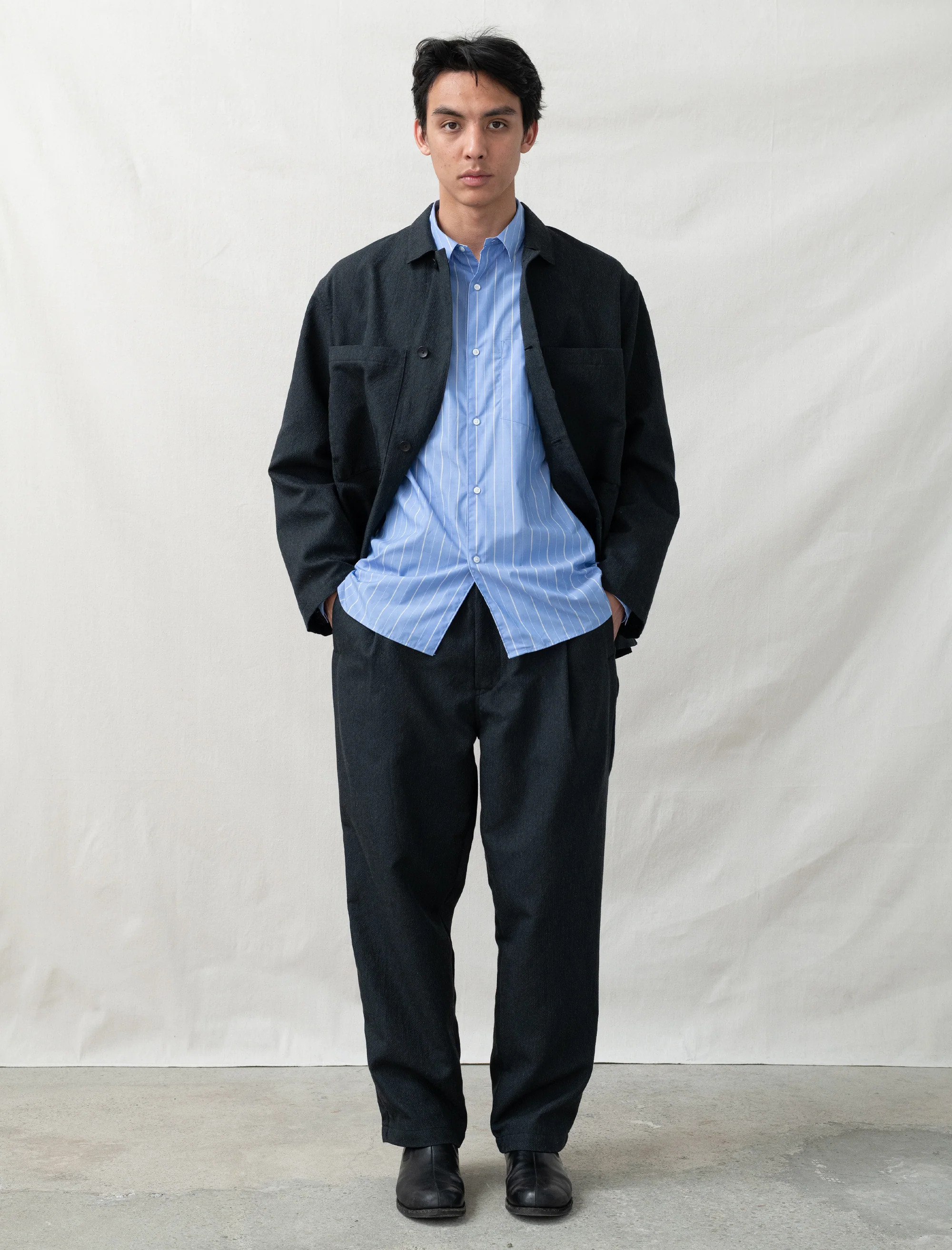 Regular Collar Shirt (Blue Stripe) - Image 5