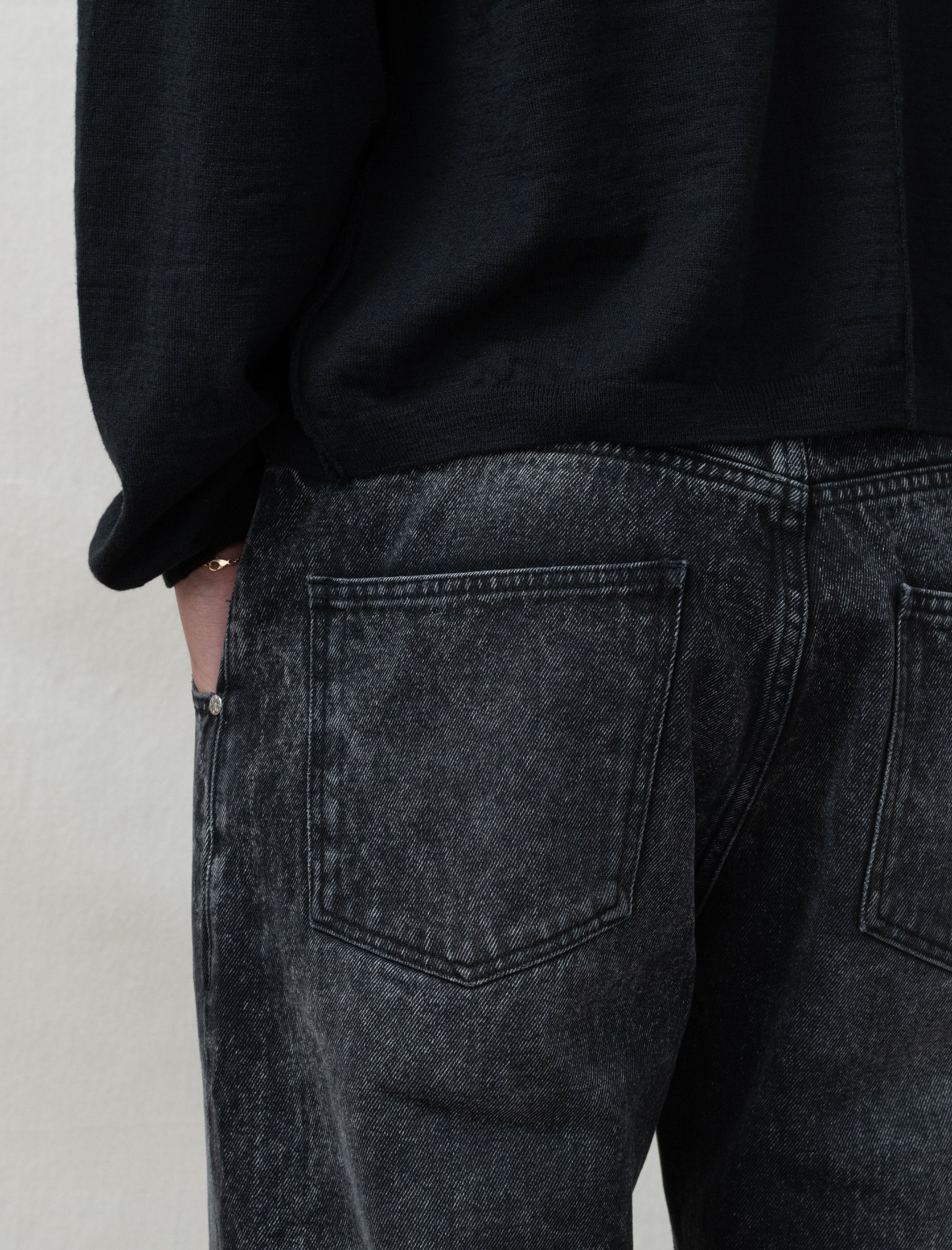 Straight Cut Jeans (Stonewashed Black) - Image 5